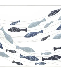Panneau mural décoratif métal 3D poissons multicolores