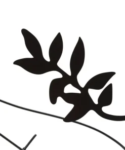 Panneau mural décoratif silhouette féminine en fer Noir cadre rectangulaire