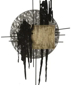 Panneau mural moderne Cripton Métal Noir et Doré
