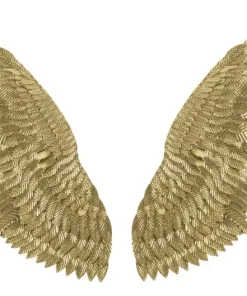 Panneaux décoratifs 3D ailes en métal doré 2 pcs