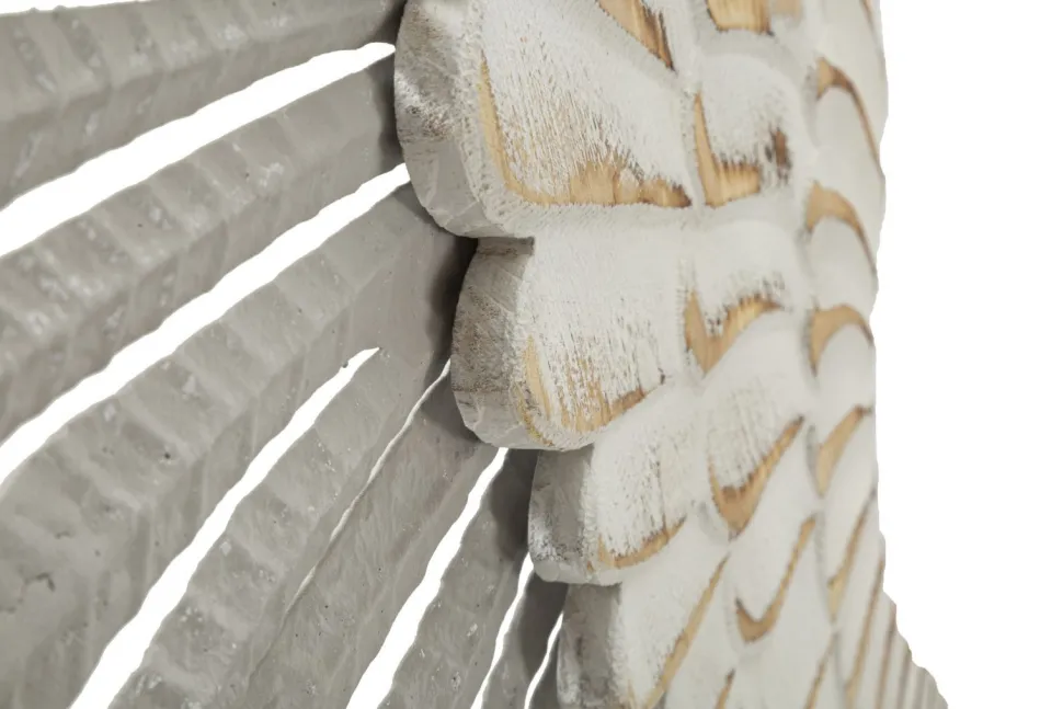 Panneaux décoratifs muraux 3D Ailes Blanches métal et bois