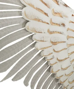 Panneaux décoratifs muraux 3D Ailes Blanches métal et bois