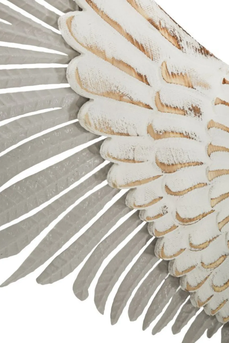 Panneaux décoratifs muraux 3D Ailes Blanches métal et bois