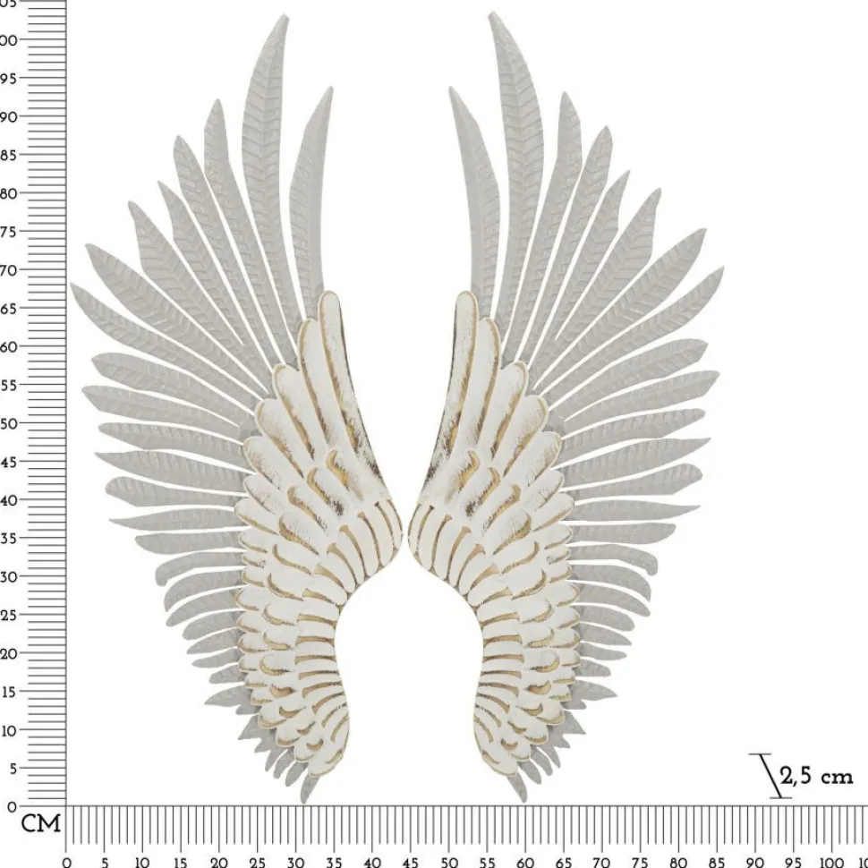 Panneaux décoratifs muraux 3D Ailes Blanches métal et bois