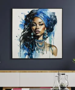 Peinture murale Altea cadre en bois et métal