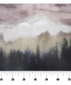 Peinture murale impressionniste cadre en bois massif Tons Rose et Noir