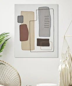 Peinture sur toile abstraite encadrée en bois massif couleurs multicolores