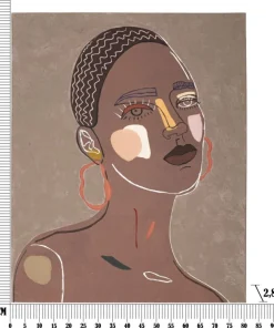 Peinture sur toile femme multi-ethnique cadre bois massif marron