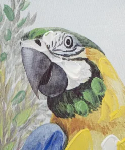 Peinture sur toile Kenda Femme et Perroquet Bois Massif