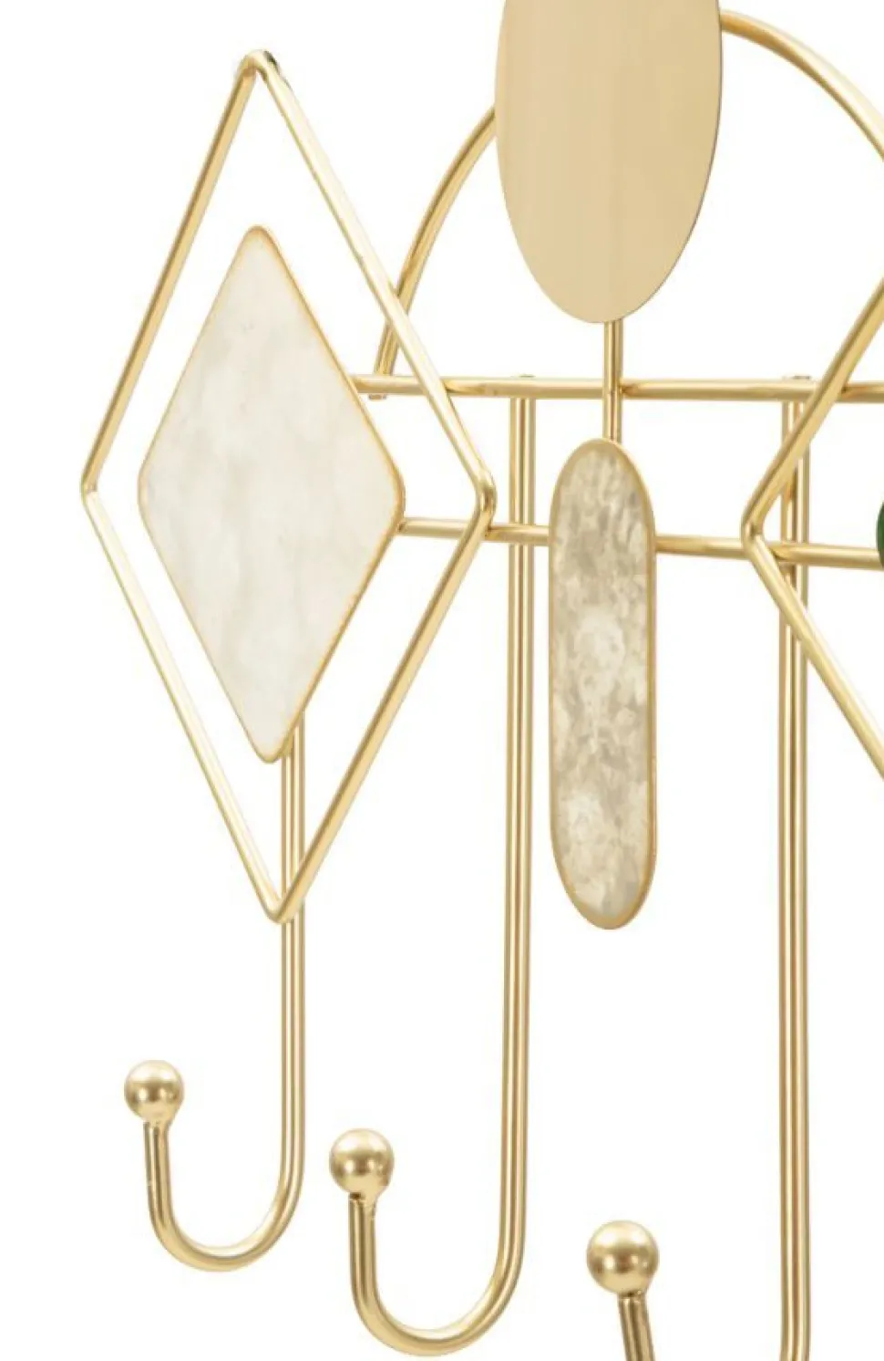 Pendentif mural en métal doré avec miroirs et surfaces marbrées