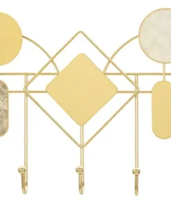 Pendentif mural en métal doré avec miroirs et surfaces marbrées