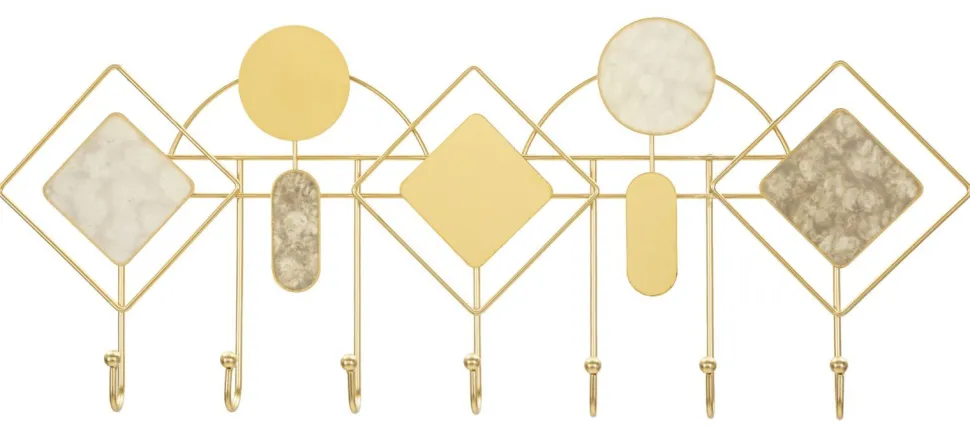 Pendentif mural en métal doré avec miroirs et surfaces marbrées