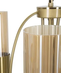 Plafonnier 3 lumières métal doré et verre