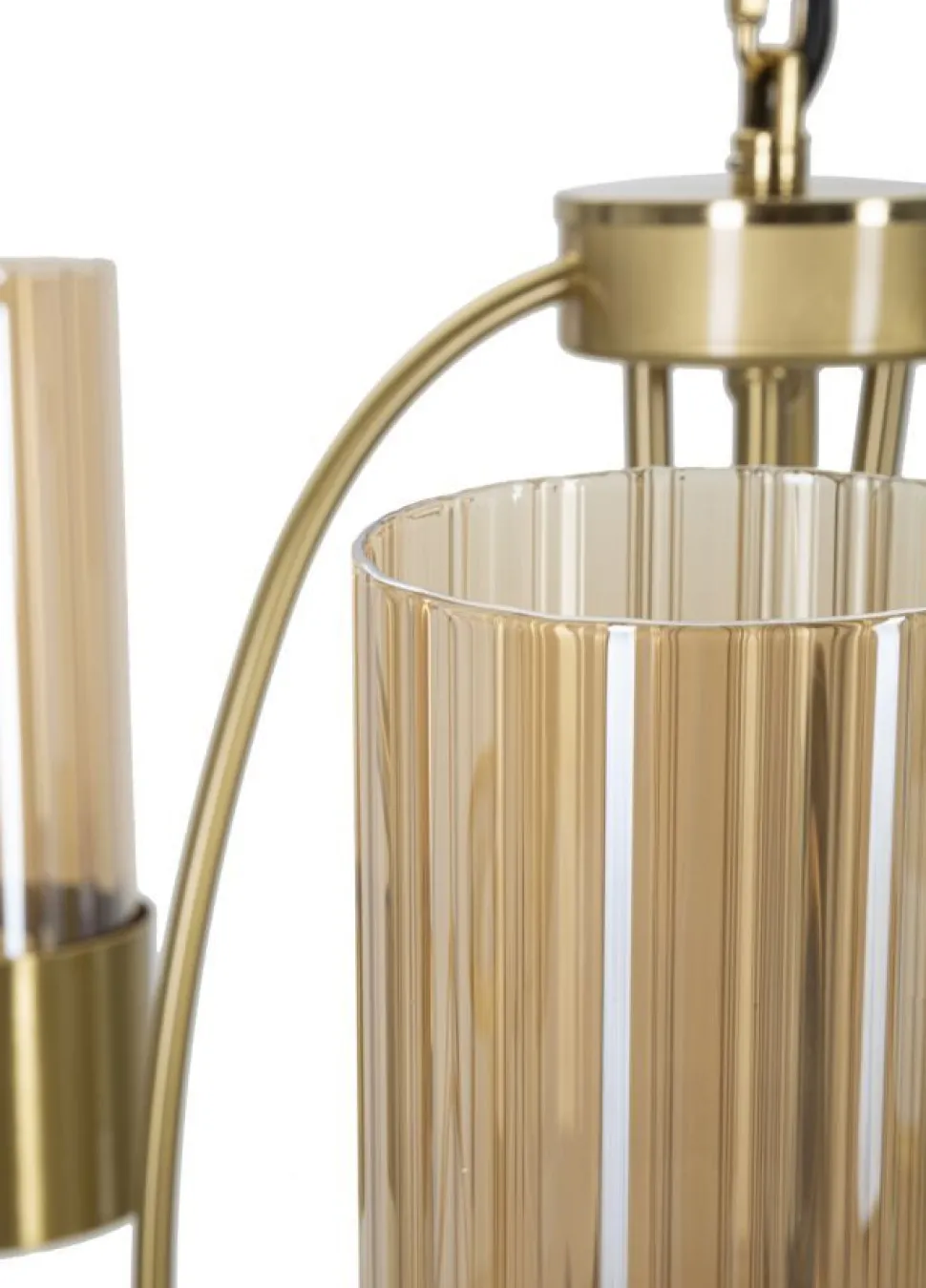 Plafonnier 3 lumières métal doré et verre