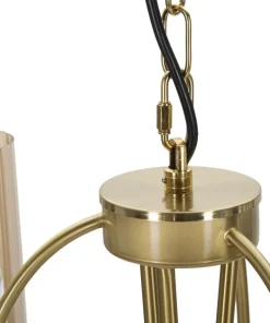 Plafonnier 3 lumières métal doré et verre