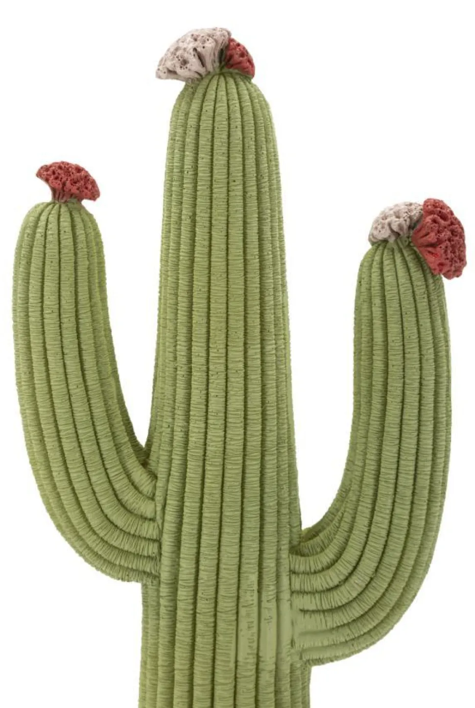 Plante décorative Cactus Stons en tissu vert sur socle en bois marron