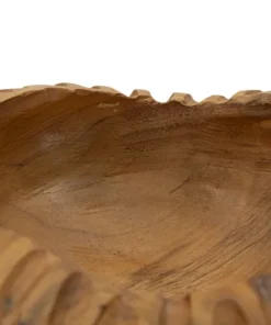 Plateau arrondi Geris Teck recyclé sculpté marron