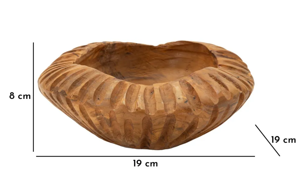 Plateau arrondi Geris Teck recyclé sculpté marron