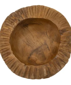 Plateau arrondi Geris Teck recyclé sculpté marron