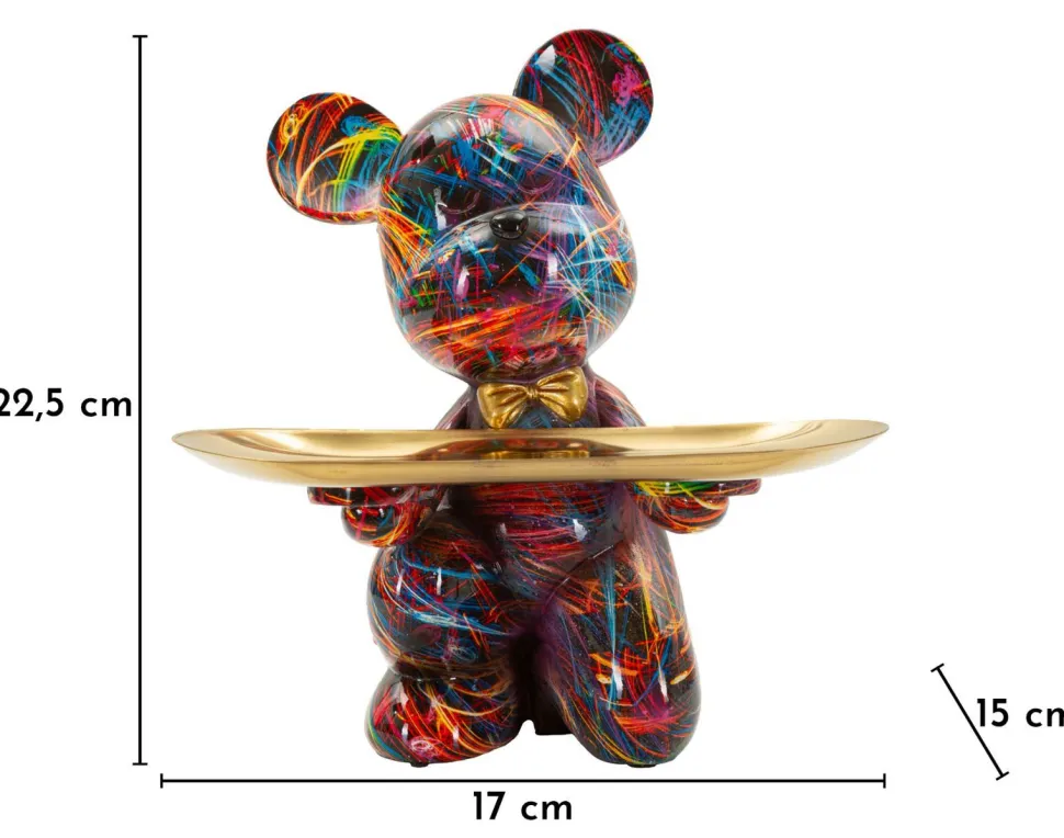 Plateau décoratif Psyco couleur excentrique avec finition dorée