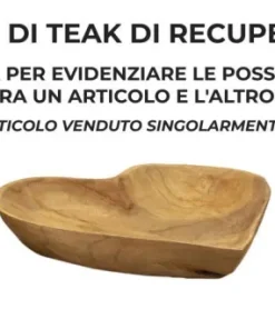 Plateau en teck recyclé Kiha en forme de cœur