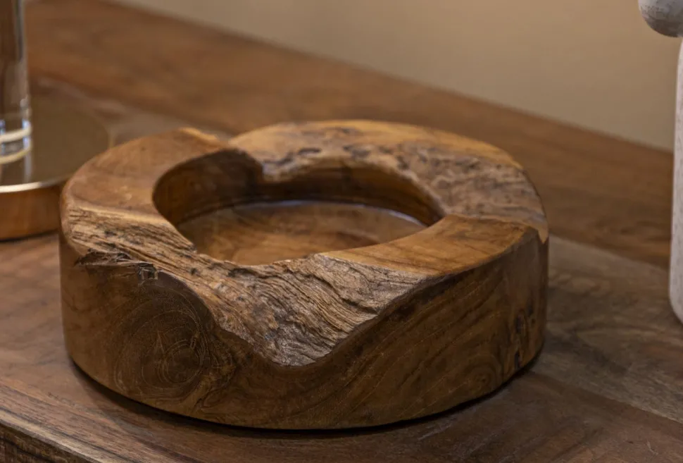 Plateau en Teck Recyclé Marron