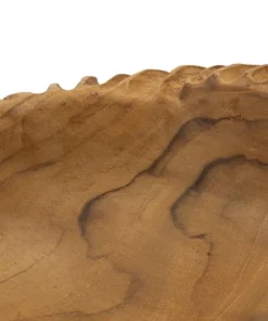 Plateau sculpté Garit Teck recyclé Marron