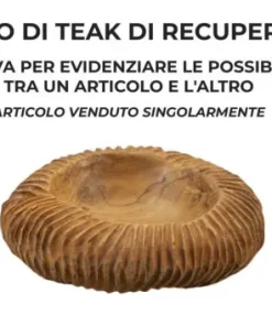 Plateau sculpté Garit Teck recyclé Marron