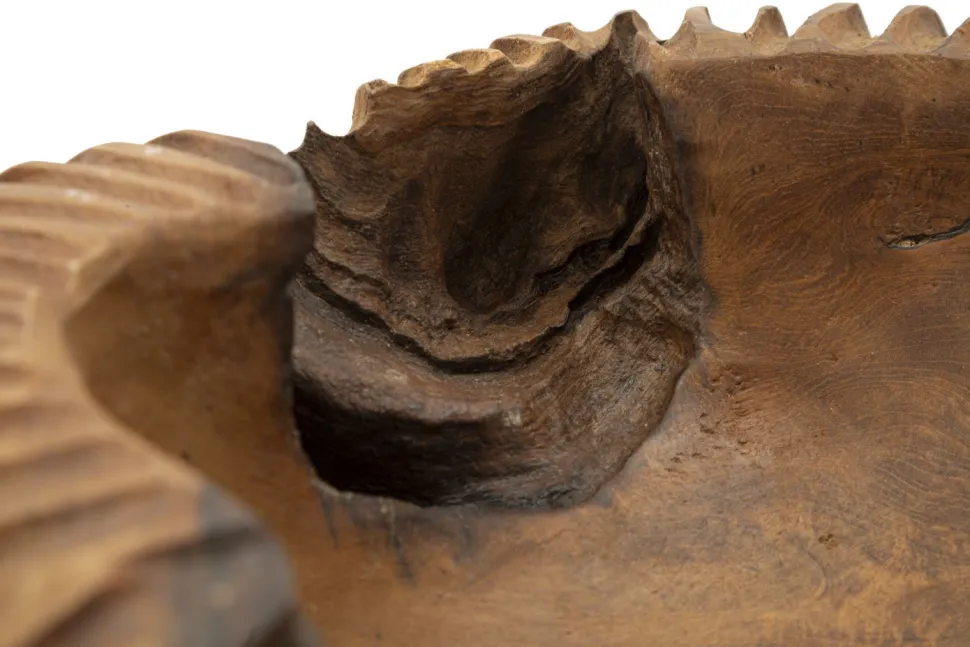 Plateau sculpté Garit Teck recyclé marron