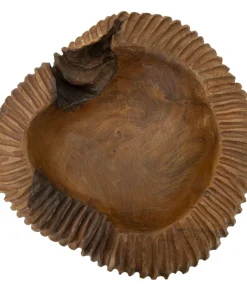 Plateau sculpté Garit Teck recyclé marron