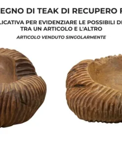Plateau sculpté Garit Teck recyclé marron