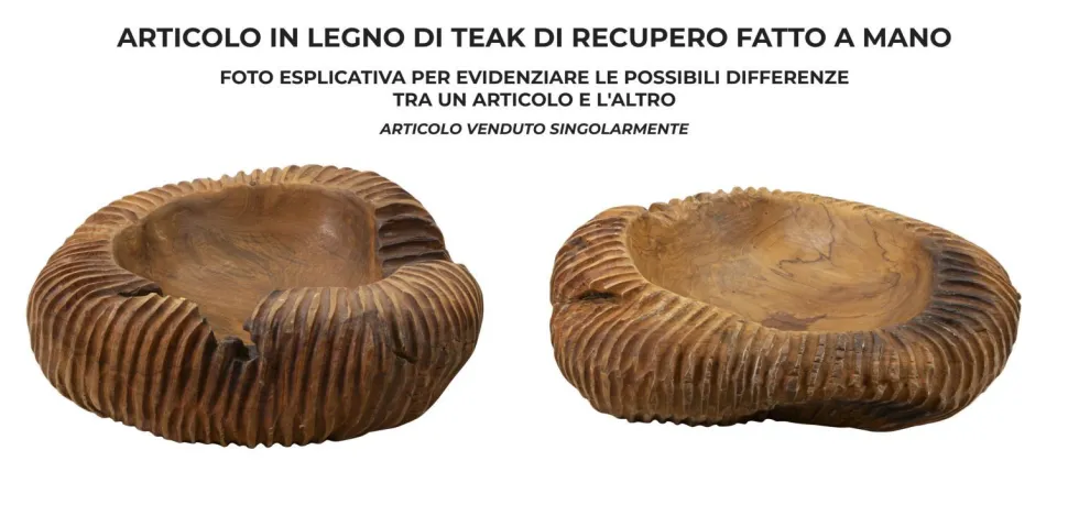 Plateau sculpté Garit Teck recyclé marron