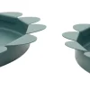 Plateaux ronds métal bleu canard set de 2 pcs