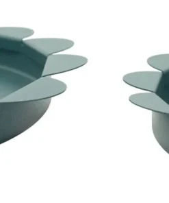 Plateaux ronds métal bleu canard set de 2 pcs