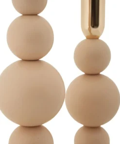 Porte-bougie Bolly rose en ensemble de 2 pièces et finitions dorées