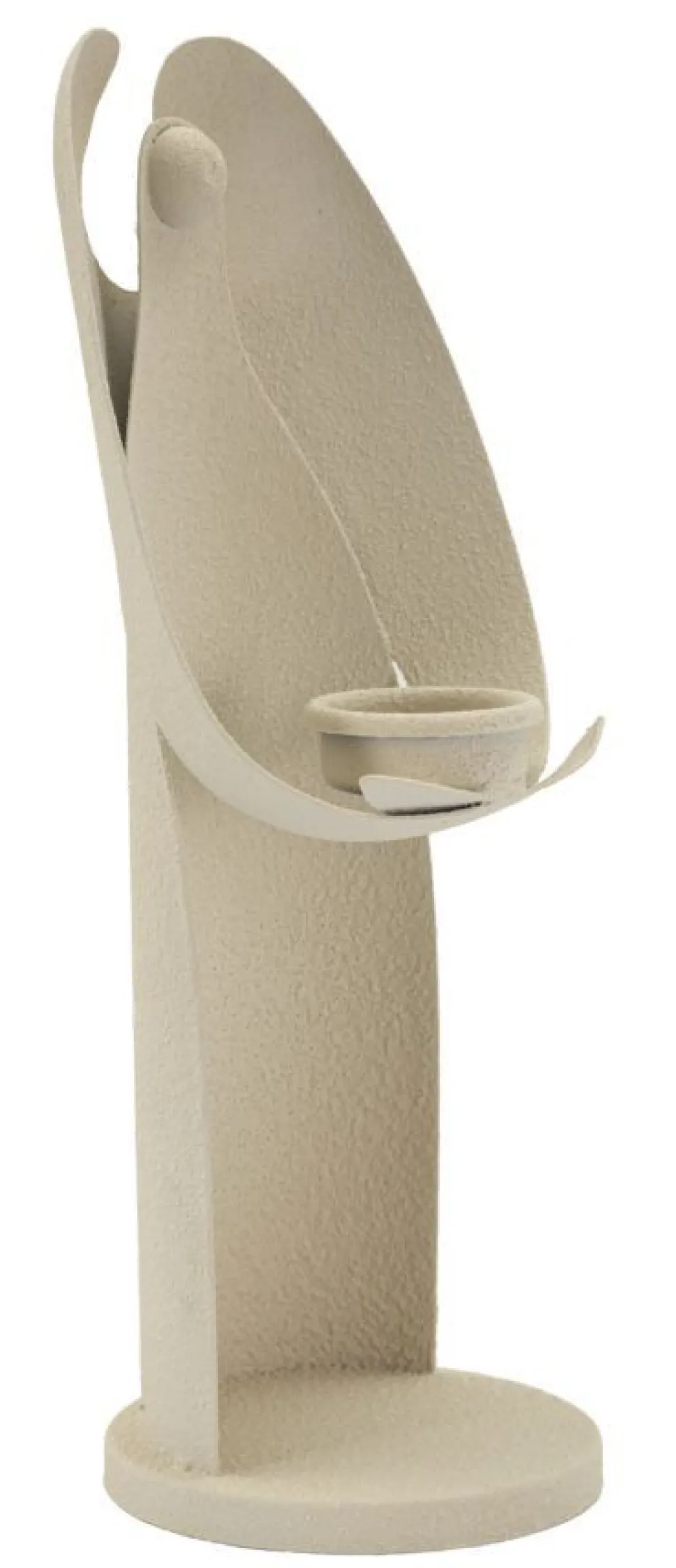 Porte-bougie design angélique en métal couleur Beige