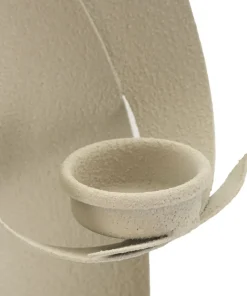 Porte-bougie design angélique en métal couleur Beige