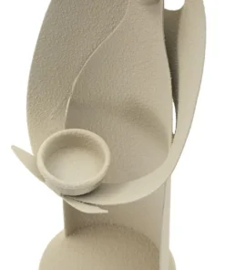 Porte-bougie design angélique en métal couleur Beige