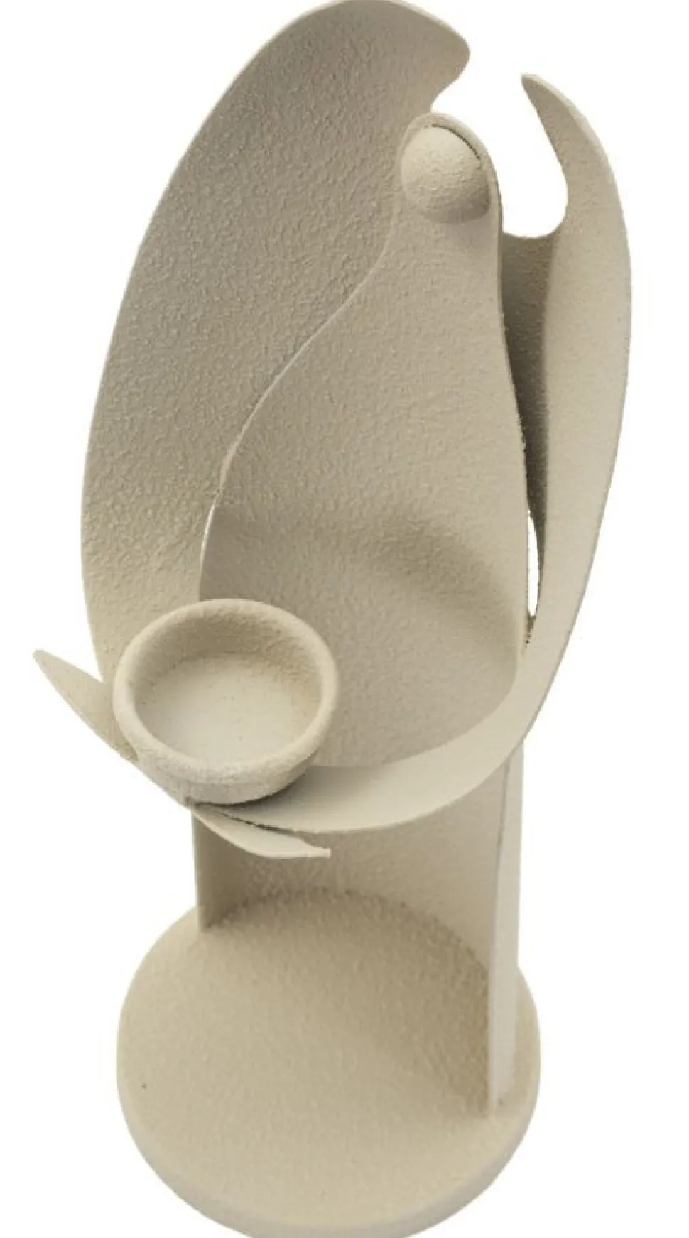 Porte-bougie design angélique en métal couleur Beige