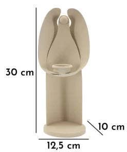 Porte-bougie design angélique en métal couleur Beige