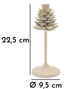 Porte-bougie Dune en métal beige