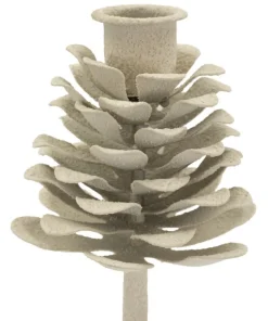 Porte-bougie Dune en métal beige