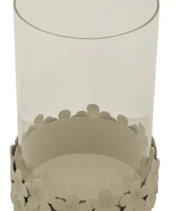 Porte-bougie Dune Verre avec base décorée de papillons