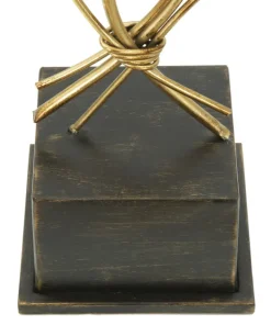 Porte-bougie Glam Iris Doré et base Noir