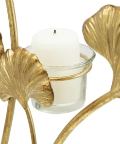 Porte-bougie Glam Iris Doré et base Noir