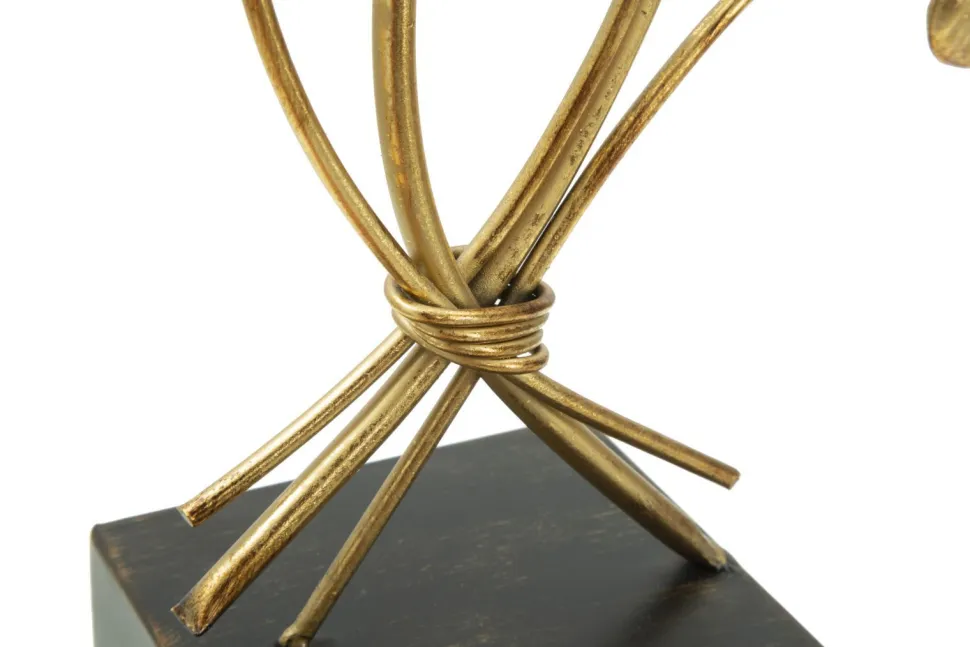 Porte-bougie Glam Iris Doré et base Noir