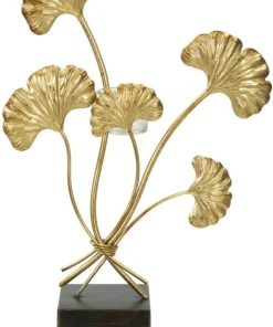 Porte-bougie Glam Iris Doré et base Noir