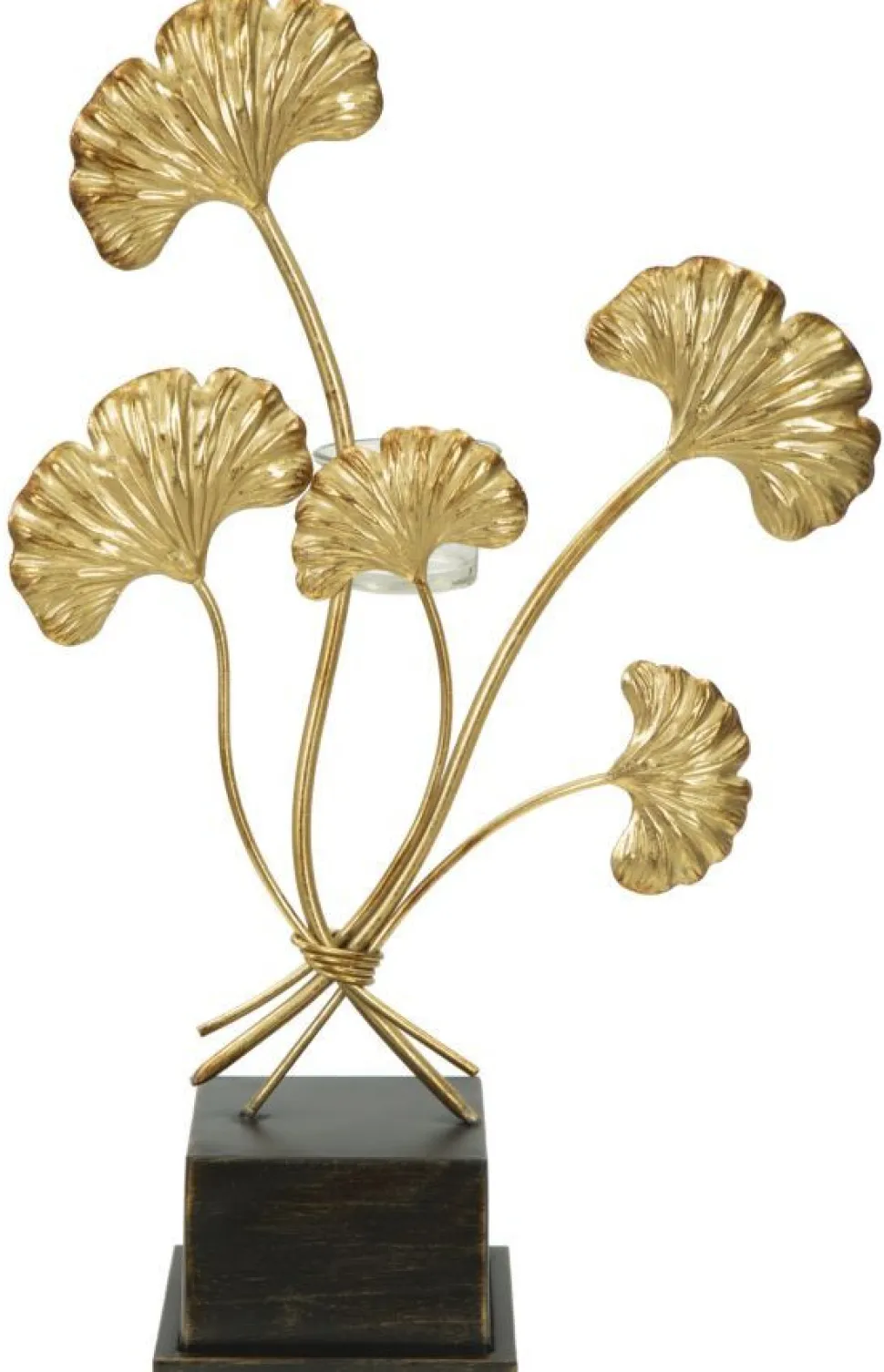 Porte-bougie Glam Iris Doré et base Noir