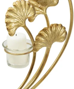 Porte-bougie Glam Métal Doré et Verre base Noir