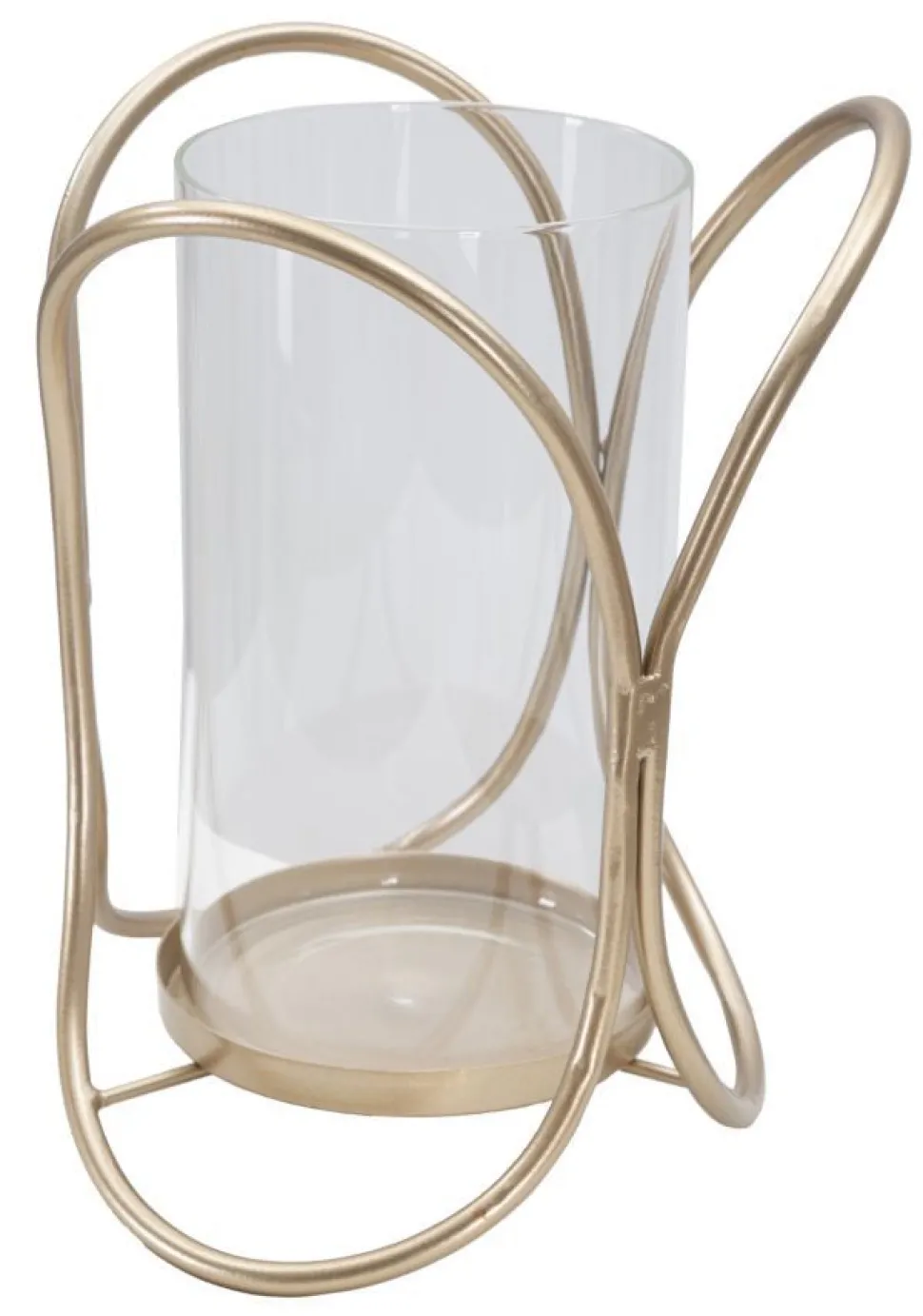 Porte-bougie Glox Métal Doré Verre Transparent